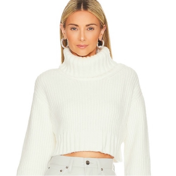 House of Harlow 1960 Sweaters - House of Harlow 1960 Cropped Turtleneck Sweater| Cream | Size medium